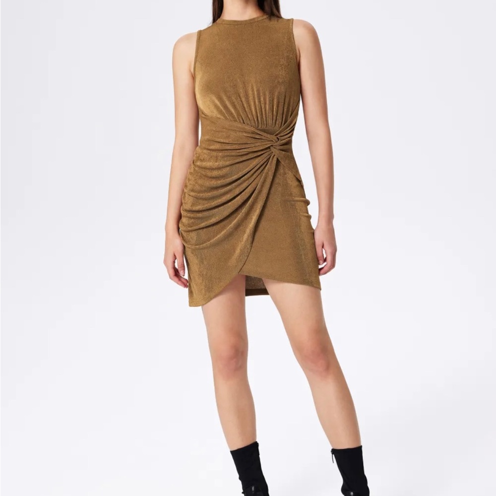 Solid Jersey Ruched Mini Dress